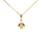 Collar de mano hamsa de perla madre de acero inoxidable con chapa de oro de 18k. 