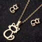 Set acero inoxidable gatito