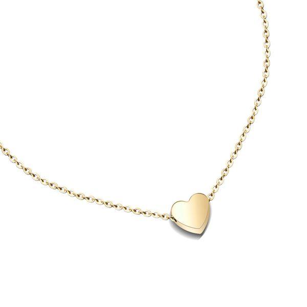 Collar corazón dorado de acero inoxidable con chapa de oro de 18k. 