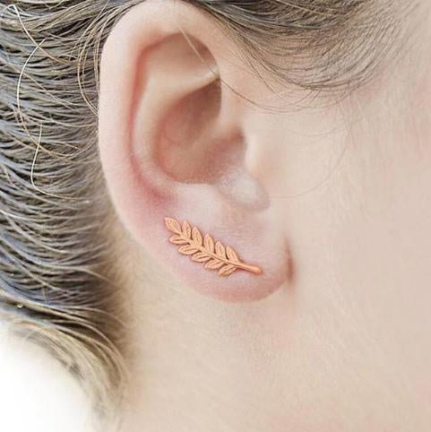 Aretes hojitas rose gold