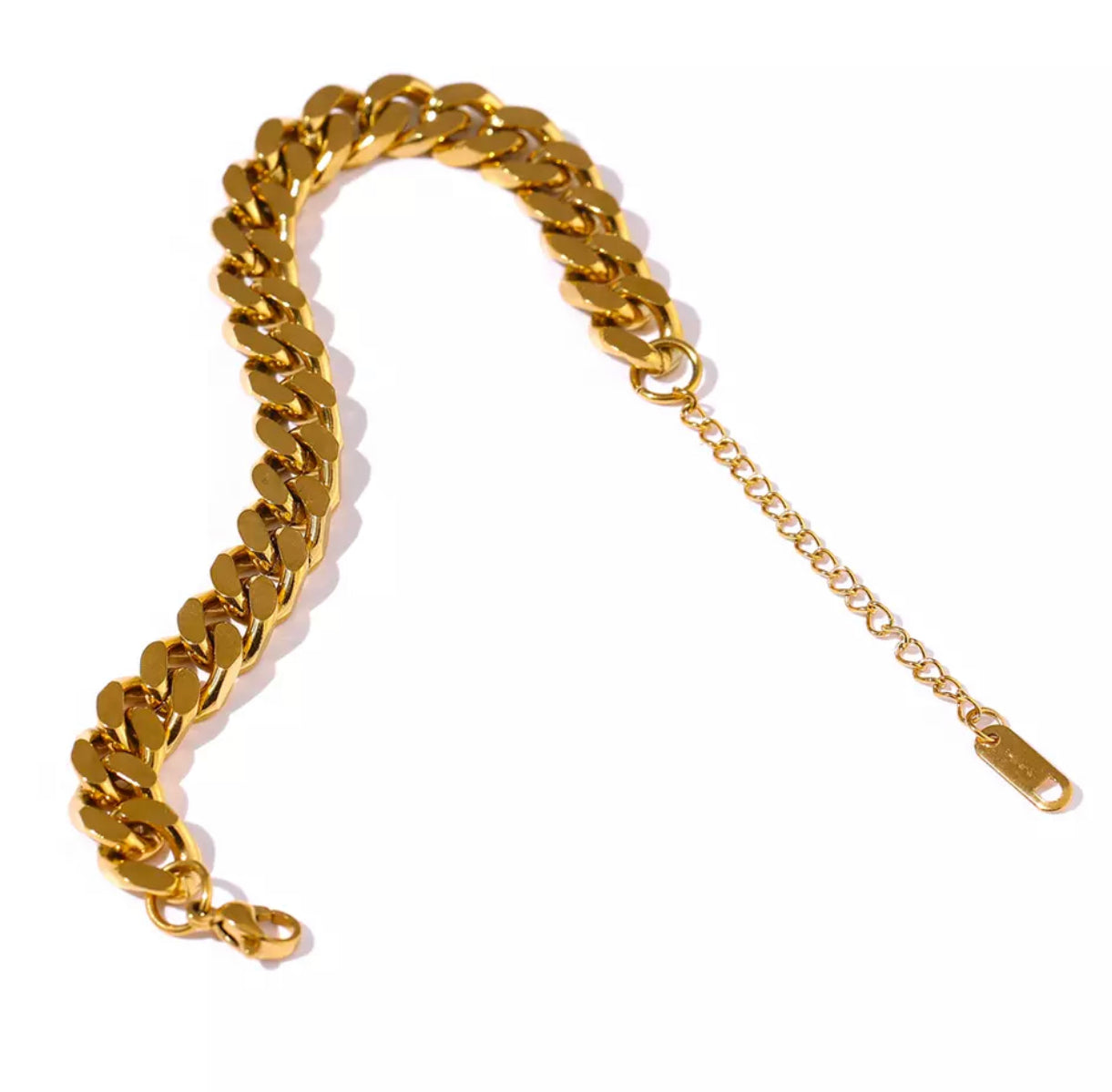 PULSERA ACERO INOXIDABLE Y CHAPA DE ORO (A898)