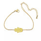 TOBILLERA ACERO INOXIDABLE CON CHAPA DE ORO (A816)